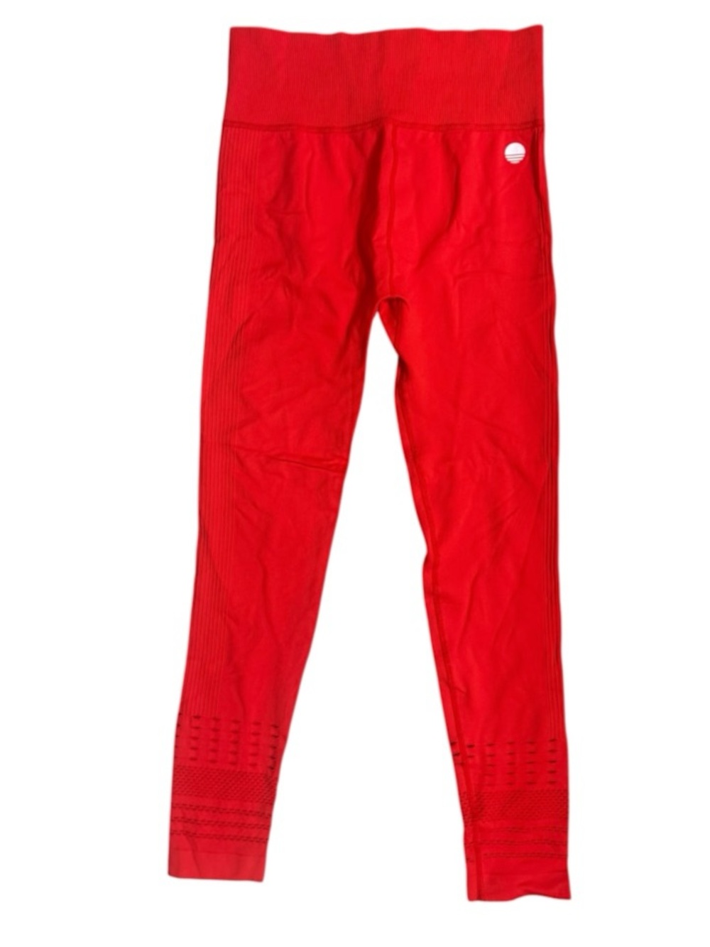 Body & Sol Women’s Red High Waisted Seamless Laser Cut Athletic Leggings NWOT